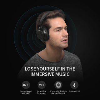 Bluedio T6S Active Noise Cancelling Bluetooth Headphones | Voice Control 2