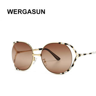 Metal-Frame Large Glossy-Finish Sunglasses
