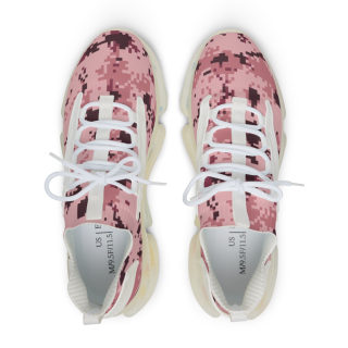 Pink Digital Camo Men's Mesh Sneakers | Athletic Running Shoes 4