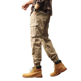 Men's Multi-Pocket Cargo Pants with Cuffed Hem 5