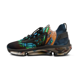 Green Orb Abstract Mesh Sneakers | Athletic Shoes 13
