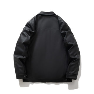 Men's PU Leather Padded Motorcycle-Style Jacket 3