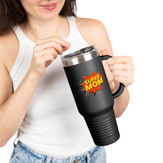 Super Mom comic burst insulated travel mug 35