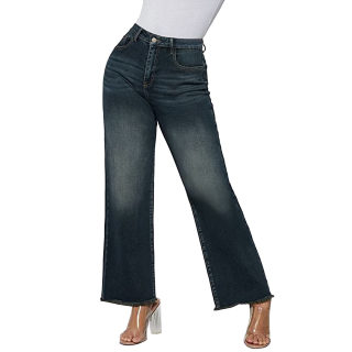 Vintage Washed Cat-Whisker Distressed Cropped Jeans | Women's 2