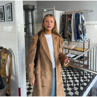 Women's Double-Breasted Lapel Jacket | Long Sleeve Loose Fit 3