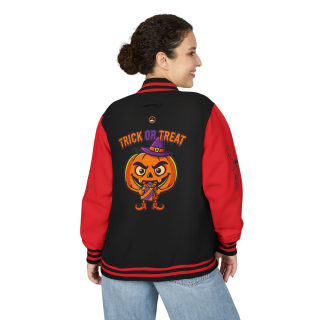 Trick or Treat Jack-o'-Lantern Letterman Jacket | Halloween Varsity Jacket 48