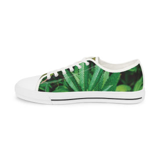 Green Succulent Print Men's Low-Top Sneakers | Aloe Plant Pattern 9