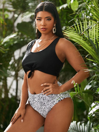 Plus Size Polka Dot bikini set 4