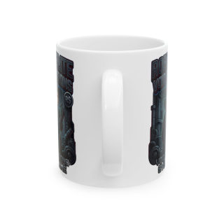 Neon Skull Pumpkin Mug | Cyberpunk Halloween Ceramic Mug 5