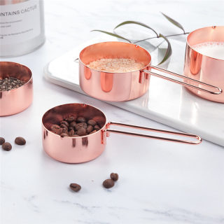 Rose Gold Stainless Steel Measuring Cups & Spoons Set | 8-Piece Baking Set 5