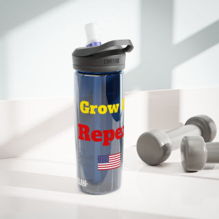 Grow One Repeat water bottle, American flag CamelBak Eddy 20oz/25oz 10