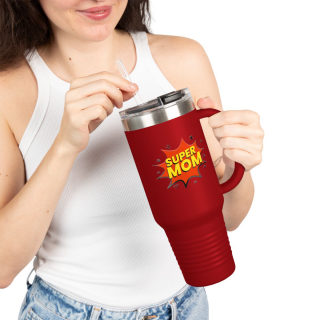 Super Mom comic burst insulated travel mug 34
