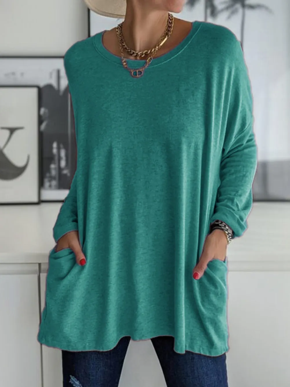 Full Size Round Neck Long Sleeve T-Shirt 6