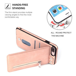 Zipper Leather Wallet Phone Case for iPhone 5