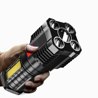 5-LED Rechargeable Work Flashlight with Side Light, USB Charging 6
