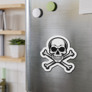 Skull and Crossbones Die Cut Magnet | Pirate Skull Refrigerator Magnet 5