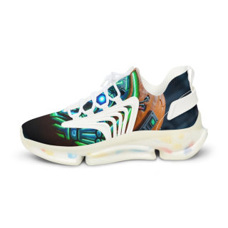 Green Orb Abstract Mesh Sneakers | Athletic Shoes 10