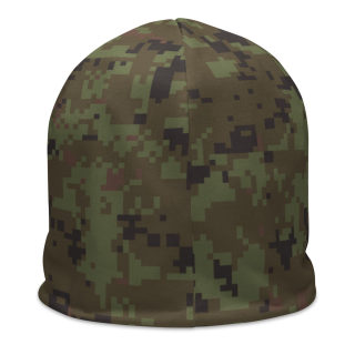 All-Over Print Beanie Green Digital Camo