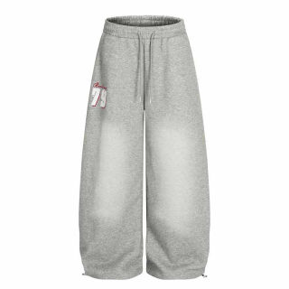 Retro Blue Wide Leg Sweatpants | Washed Gradient Drawstring 5