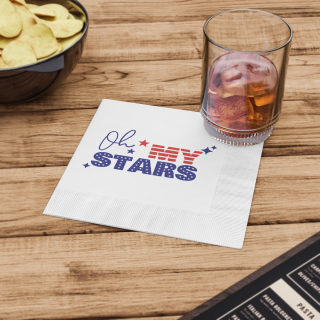 Oh My Stars Napkins | Patriotic Fourth of July Cocktail Napkins 9