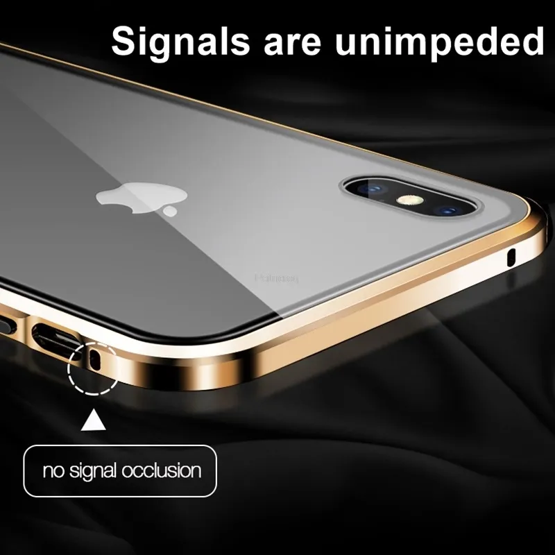 Magnetic Tempered Glass Privacy Phone Case | Anti-Spy 360° Metal Cover 6