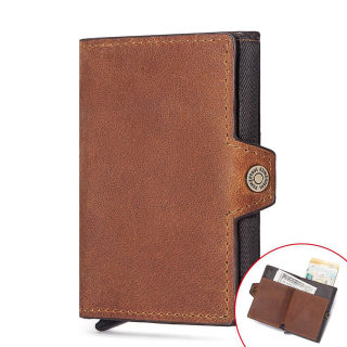 Men's Leather Card Holder | European Style Cowhide Coin Purse