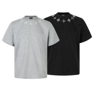 Star Print Short Sleeve T-Shirt | Unisex Rhinestone Detail 5