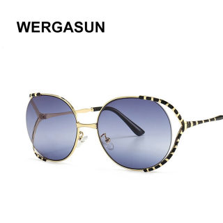 Metal-Frame Large Glossy-Finish Sunglasses 2