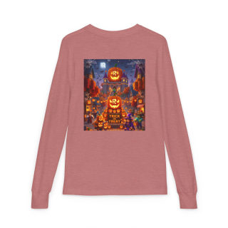 Jack-O'-Lantern Halloween Street Scene Long Sleeve Kids Tee 13