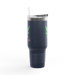 Organic cannabis leaf travel mug, 40oz insulated tumbler 8