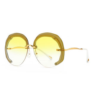 Women's Rimless Round Sunglasses with Ocean Gradient Lens 3