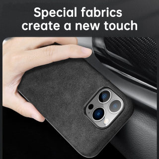 Phone case — Italian Alcantara business leather case for iPhone 15 Pro Max 4