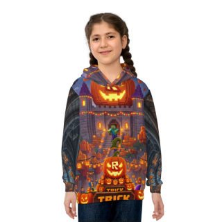 Jack-o'-Lantern Haunted Castle Kids Hoodie 4