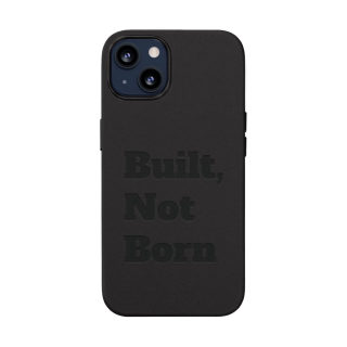 "Built, Not Born" PU Leather Phone Case | Debossed Text, Black 4