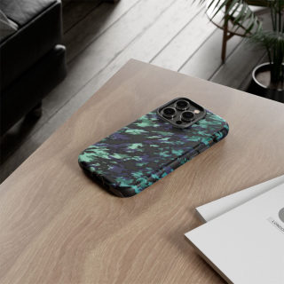 Teal Black Abstract Camo Phone Case 165