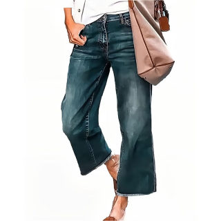 Vintage Washed Cat-Whisker Distressed Cropped Jeans | Women's