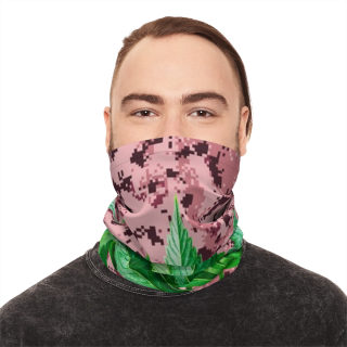 Green Cannabis Leaf Neck Gaiter 8