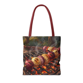 Grilled Vegetable Kabob Tote Bag | BBQ Skewers, Summer Cookout Market Tote 20