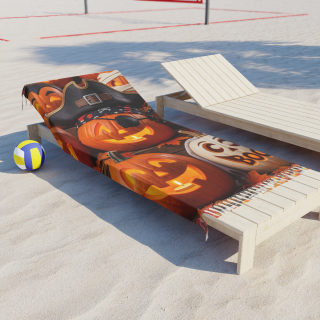 Pirate Jack-o'-Lantern Beach Towel | Halloween Pumpkin Print