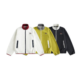 Color-Block Stand-Up Collar Sport Hoodie Cardigan 5