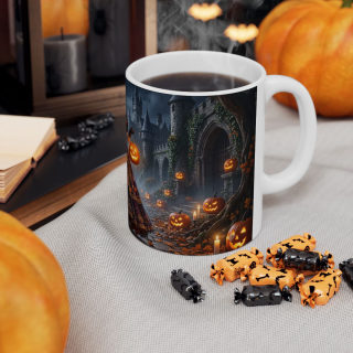 Victorian Pumpkin Lady Mug | Halloween Jack-o'-Lantern Ceramic Mug 12