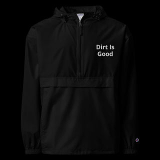Embroidered Champion Packable Black Jacket "Dirt Is Good" 9