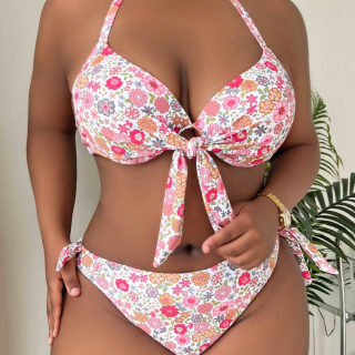 Plus Size Floral bikini set 4