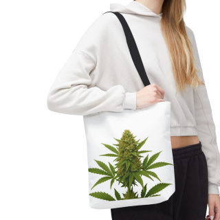 Cannabis Bud Illustration Tote | Botanical Cannabis Plant Tote 91