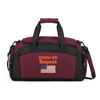 Grow or Repeat American Flag Gym Bag | Patriotic Cross-Stitch Design