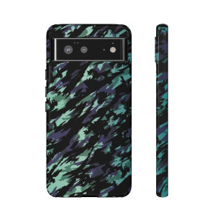 Teal Black Abstract Camo Phone Case 44