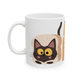 Cute Cats Holding Coffee Ceramic Mug 3