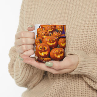 Jack-O'-Lantern Pattern Mug | Halloween Pumpkin Coffee Cup 16