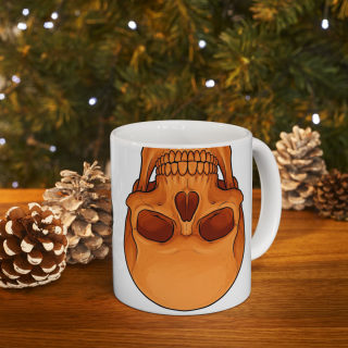 Blue and Orange Skull Pattern Mug | Ceramic Coffee Mug 15