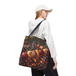 Grilled Vegetable Kabob Tote Bag | BBQ Skewers, Summer Cookout Market Tote 75